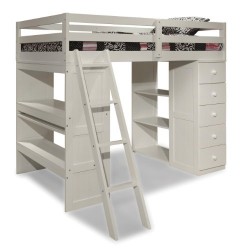 Canwood Skyway Loft Bed with Desk and Storage Tower, Twin, White