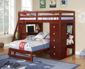 Twin over Twin Modular Loft Bed with Chest and Desk