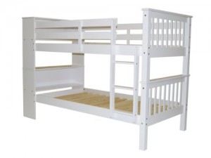 Bedz King Bookcase Bunk Bed, Twin Over Twin, White