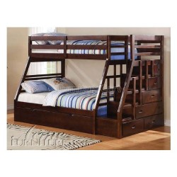 Acme 37015 Jason Twin/Full Bunk Bed with Storage Ladder and Trundle, Espresso Finish