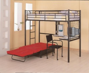 Coaster Twin Loft Bunk Bed with Futon Chair & Desk