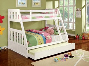 Furniture of America Garvey Twin-Full Bunk Bed, White