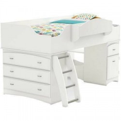 South Shore Imagine Collection Twin Loft Bed Storage Unit, Pure White