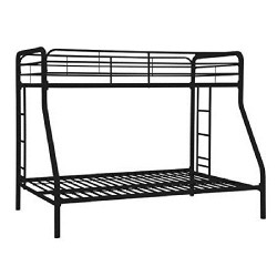 DHP Twin Over Full Bunk Bed, Metal Bunk Bed, Black