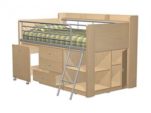 Rack Furniture Charleston Loft Bed,Natural Beech