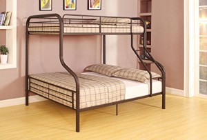 ACME Furniture 37610-SL Cairo Bunk Bed with Headboard/Footboard (Set of 2), Twin/Full, Sandy Black