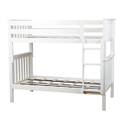 Max & Lily Solid Wood Twin over Twin Bunk Bed, White