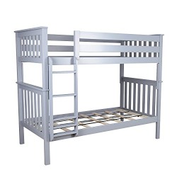 Max & Lily Solid Wood Twin over Twin Bunk Bed, Grey