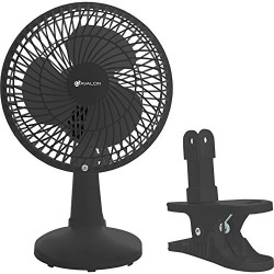 Genesis 6-Inch Clip-On Fan – Convertible Table-Top & Clip Fan, Fully Adjustable Head, Two Quiet Speeds – Ideal For The Home, Office, Dorm, & More – Black