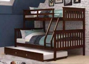 Donco Kids 122-3-TFCP-503-CP Mission Bunk Bed with Trundle, Twin/Full/Twin, Dark Cappuccino