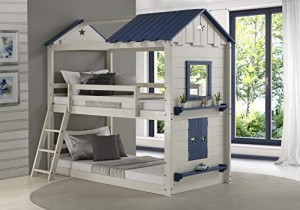 DONCO 1580-TTLGB Twin Star Gaze Bunk Bed BUNKBED Twin/Twin Light Grey/Blue