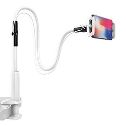 Gooseneck Phone Holder, Lamicall Phone Stand: Adjustable Lazy Holder Phone Mount Compatible with Phone XS Max XR X 8 7 6 6S Plus, Nintendo Switch, Samsung and More 4.7-7.9 inch Devices – White